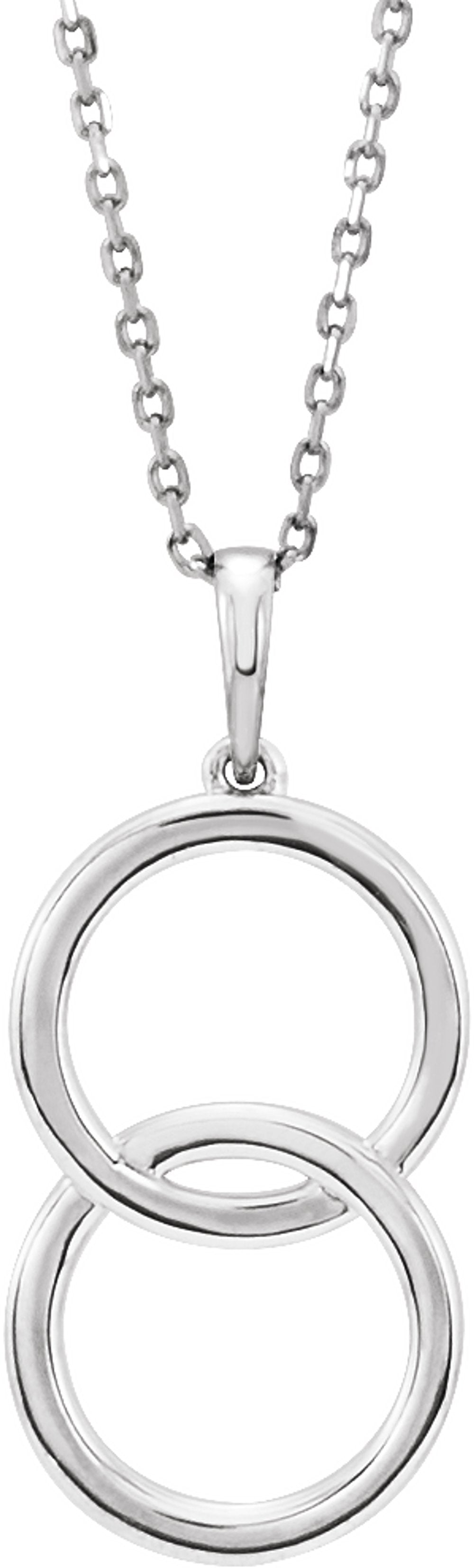 Sterling Silver Interlocking Circle 16-18" Necklace