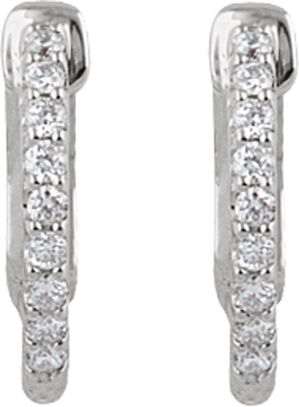Sterling Silver 1/4 CTW Lab-Grown Diamond Inside-Outside 14.5 mm Hinged Hoop Earrings