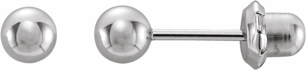 Stainless Steel 3 mm Ball Stud Piercing Earrings