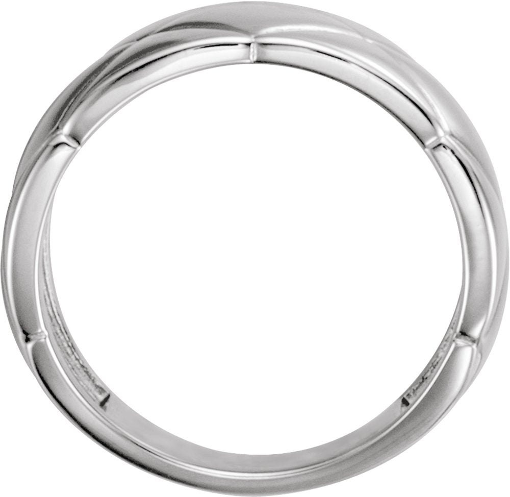 14K White Quilted Ring