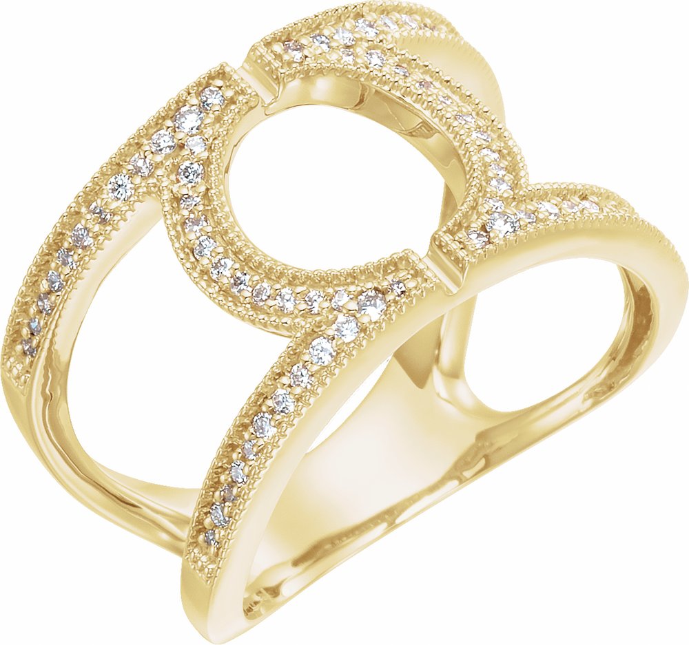 14K Yellow Gold 1/4 CTW Natural Diamond Geometric Ring