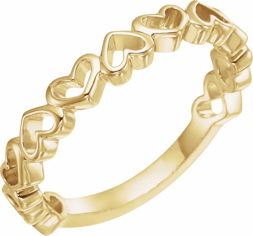 14K Yellow Gold Heart Ring