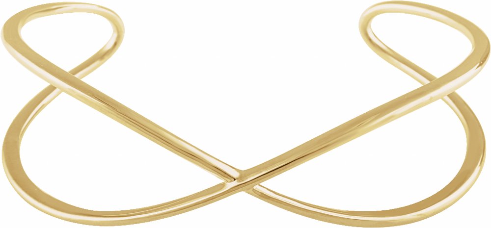 14K Yellow Criss-Cross Cuff 7" Bracelet