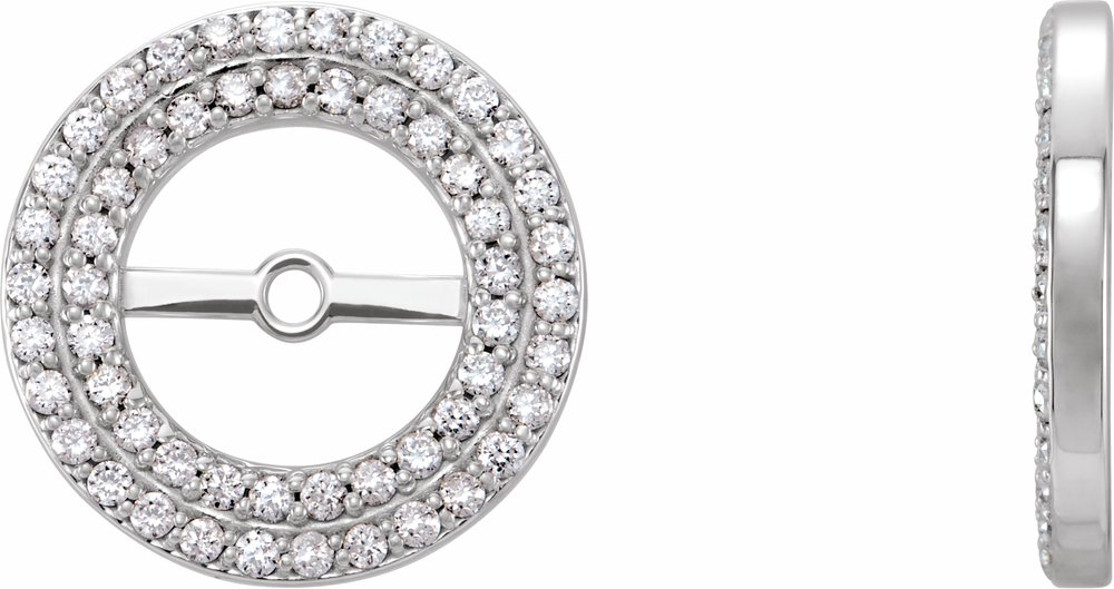 14K White Gold 1/3 CTW Natural Diamond Earring Jackets