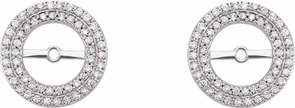 14K White Gold 1/3 CTW Natural Diamond Earring Jackets