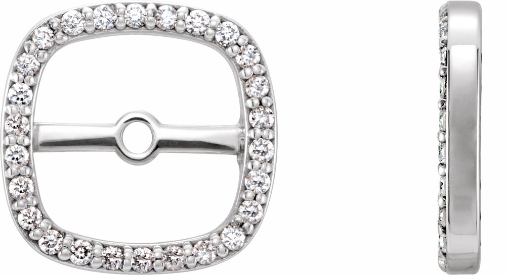 14K White Gold .08 CTW Natural Diamond Halo-Style Earring Jackets