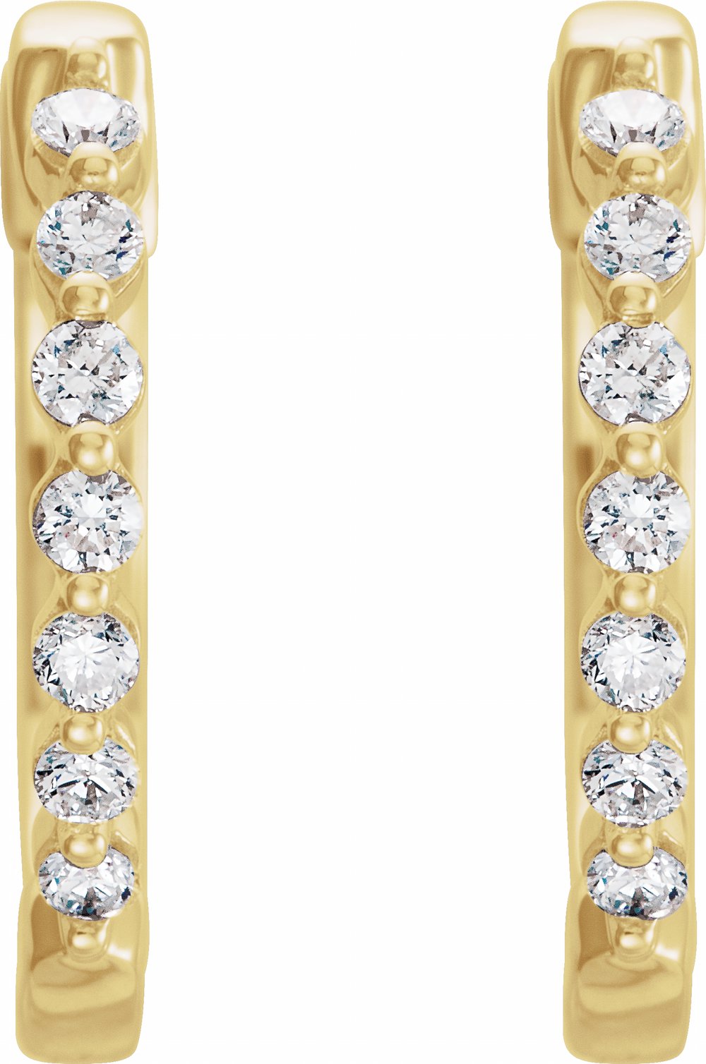 14K Yellow Gold 1/5 CTW Natural Diamond Hinged 15.25 mm Hoop Earrings