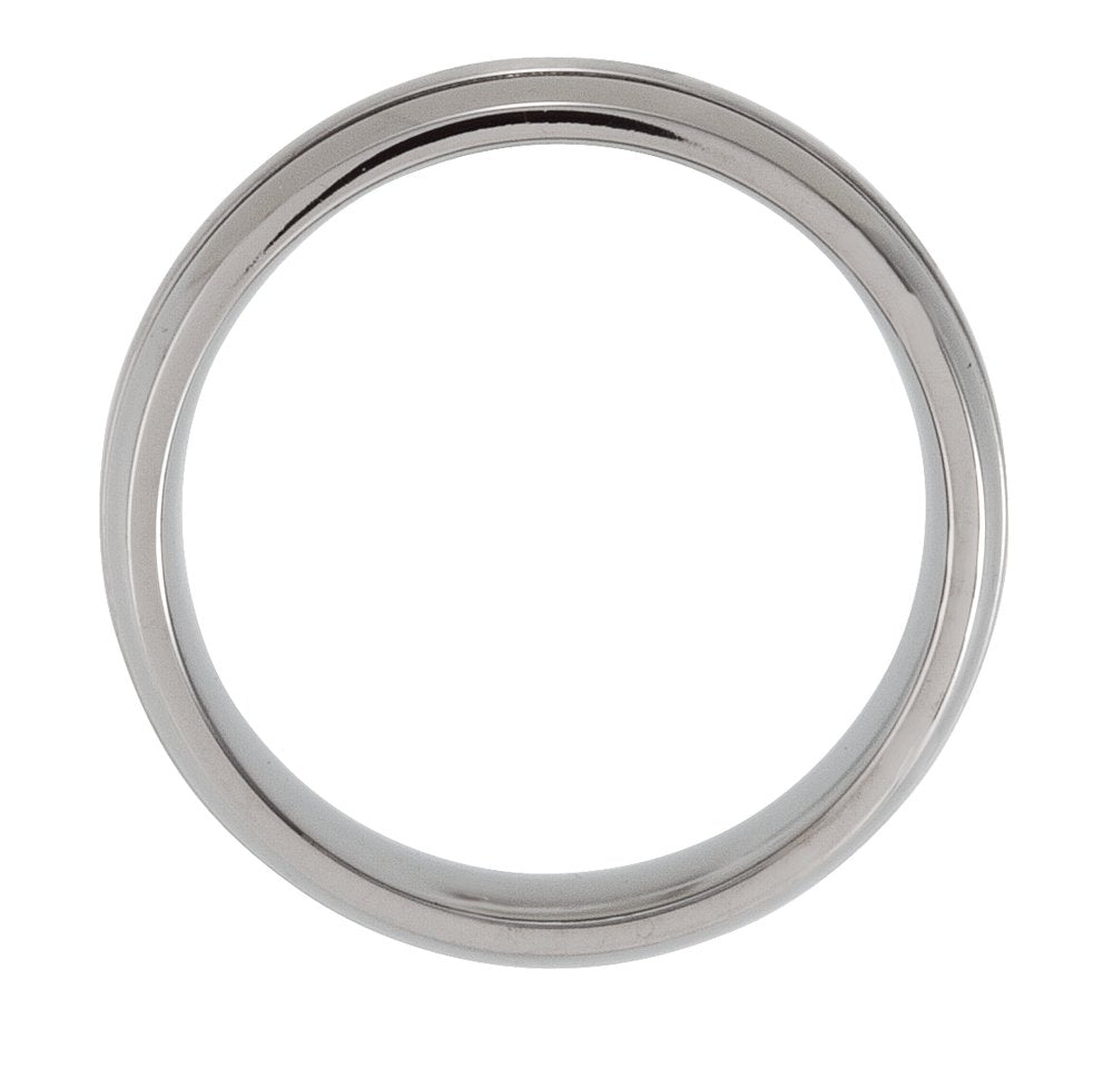 Titanium 8 mm Grooved Inlay Half Round Band Size 8.5