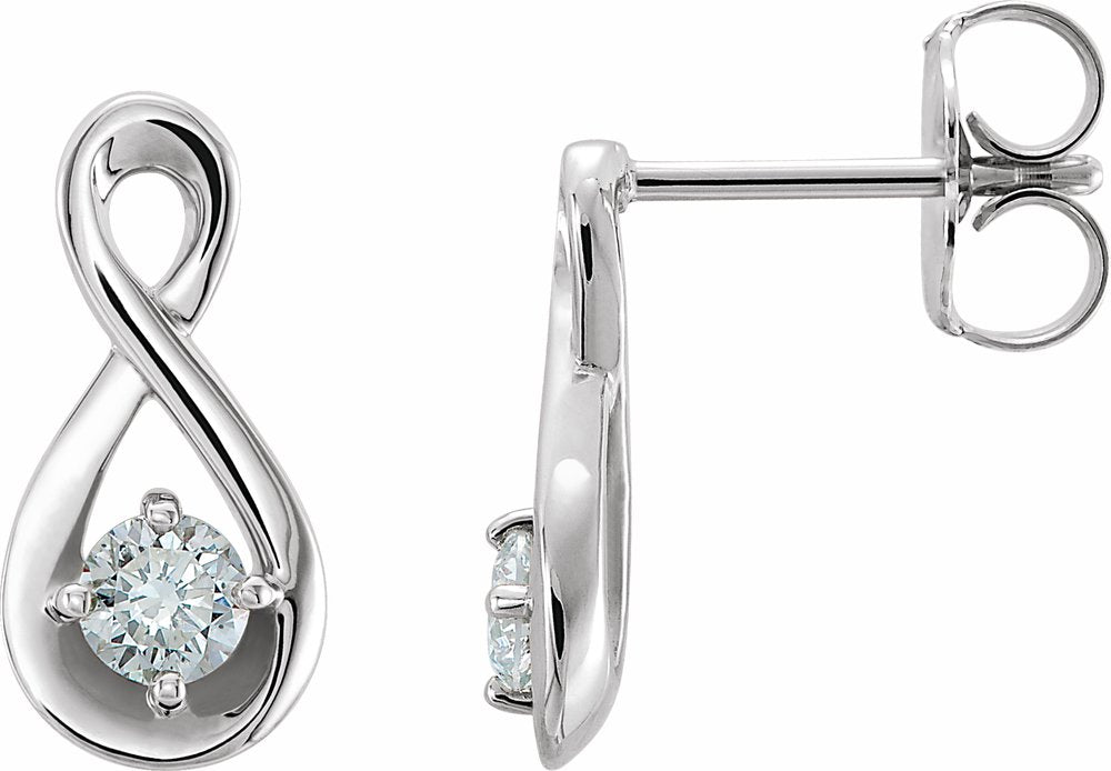 14K White Gold 1/5 CTW Natural Diamond Infinity-Inspired Earrings