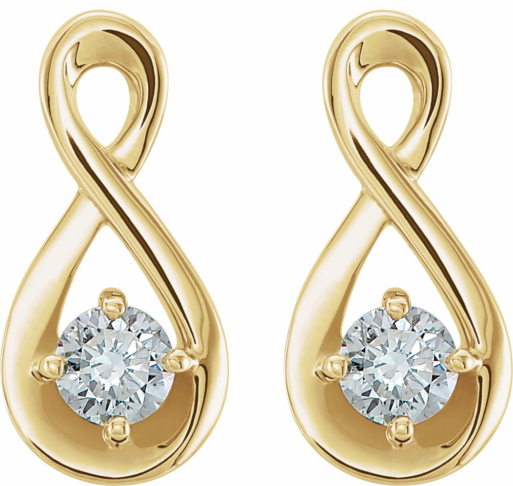 14K Yellow Gold 1/5 CTW Natural Diamond Infinity-Inspired Earrings