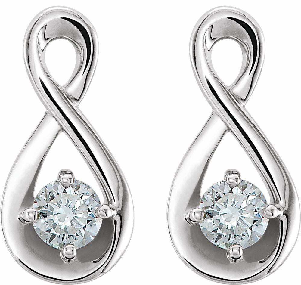14K White Gold 1/5 CTW Natural Diamond Infinity-Inspired Earrings