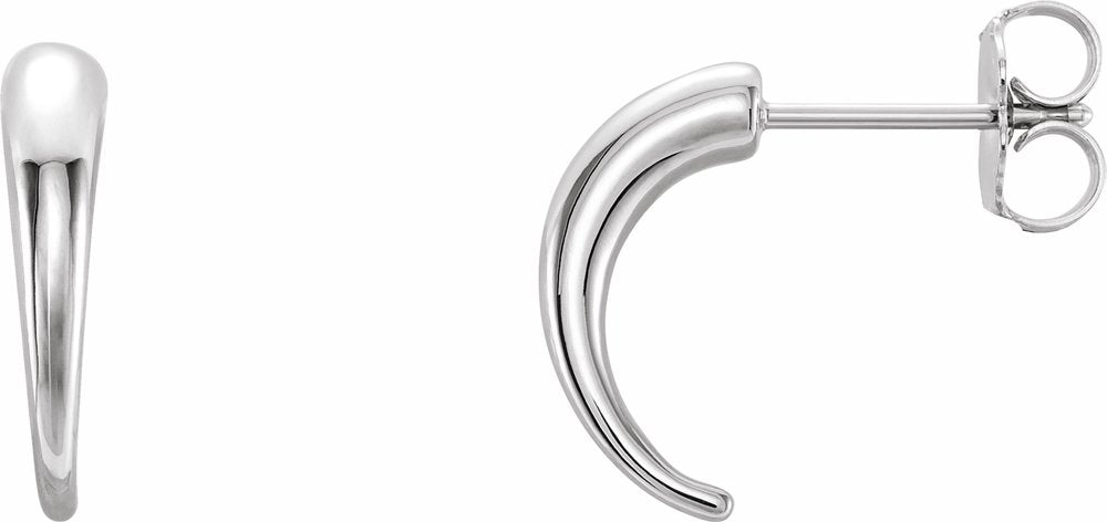 Sterling Silver J-Hoop Earrings