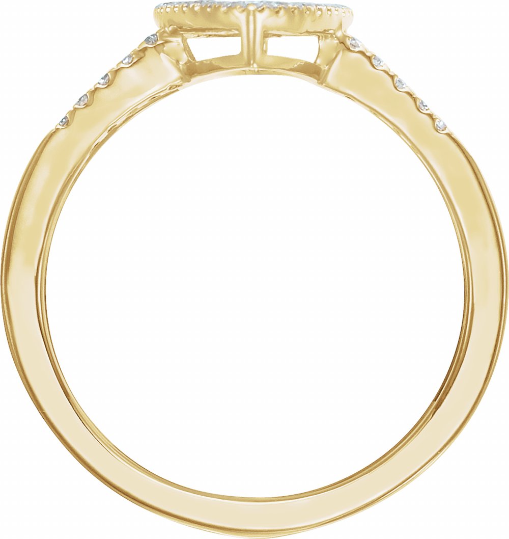 14K Yellow Gold 1/4 CTW Natural Diamond Geometric Ring