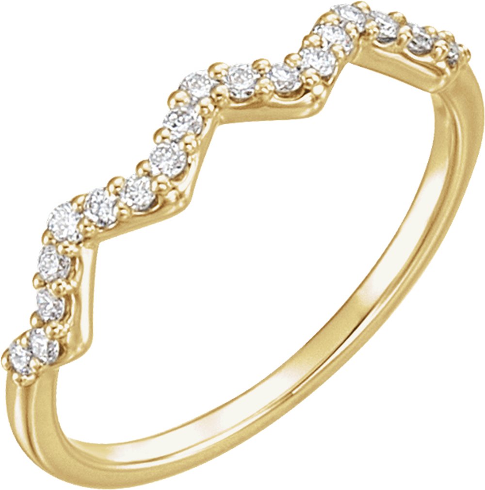 14K Yellow Gold 1/5 CTW Natural Diamond Stackable Ring