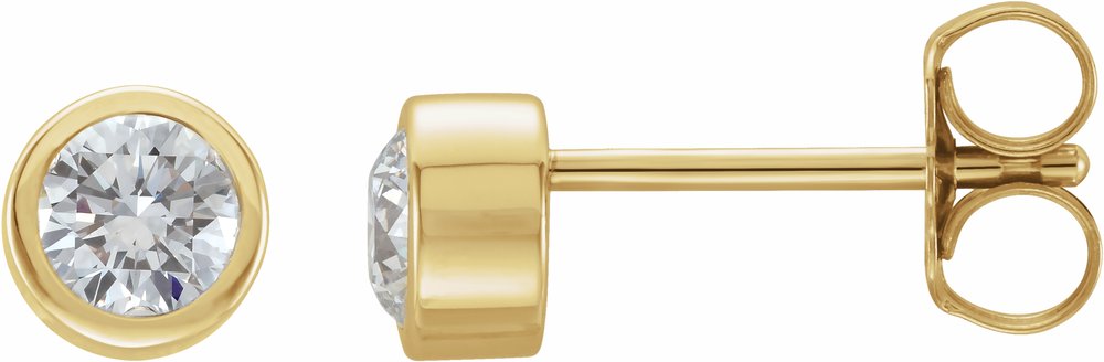 14K Yellow Gold 1/2 CTW Natural Diamond Bezel-Set Earrings