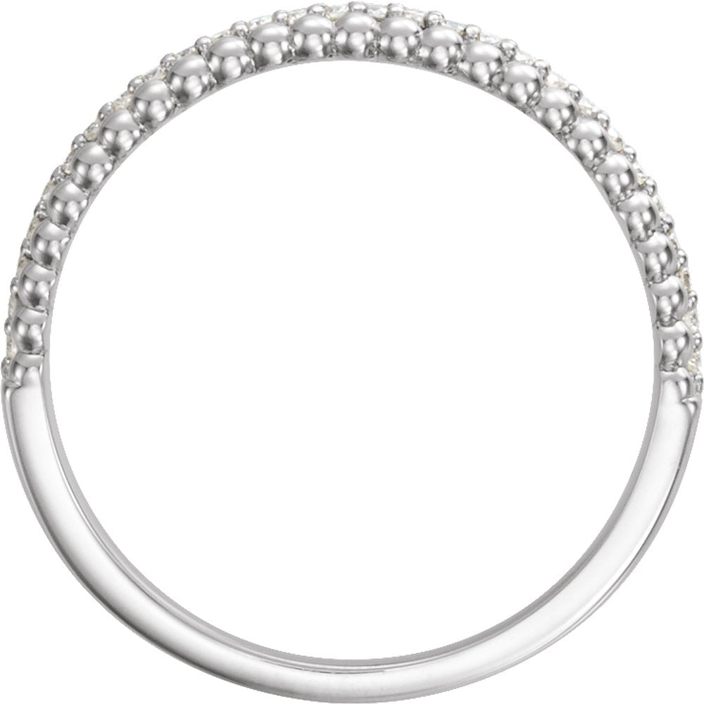 Sterling Silver 1/6 CTW Natural Diamond Beaded Ring
