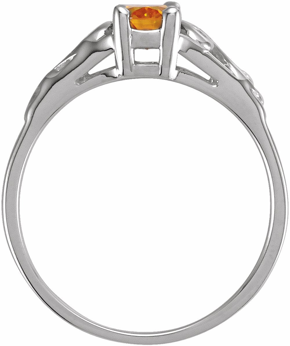 Sterling Silver November Youth Imitation Birthstone Ring