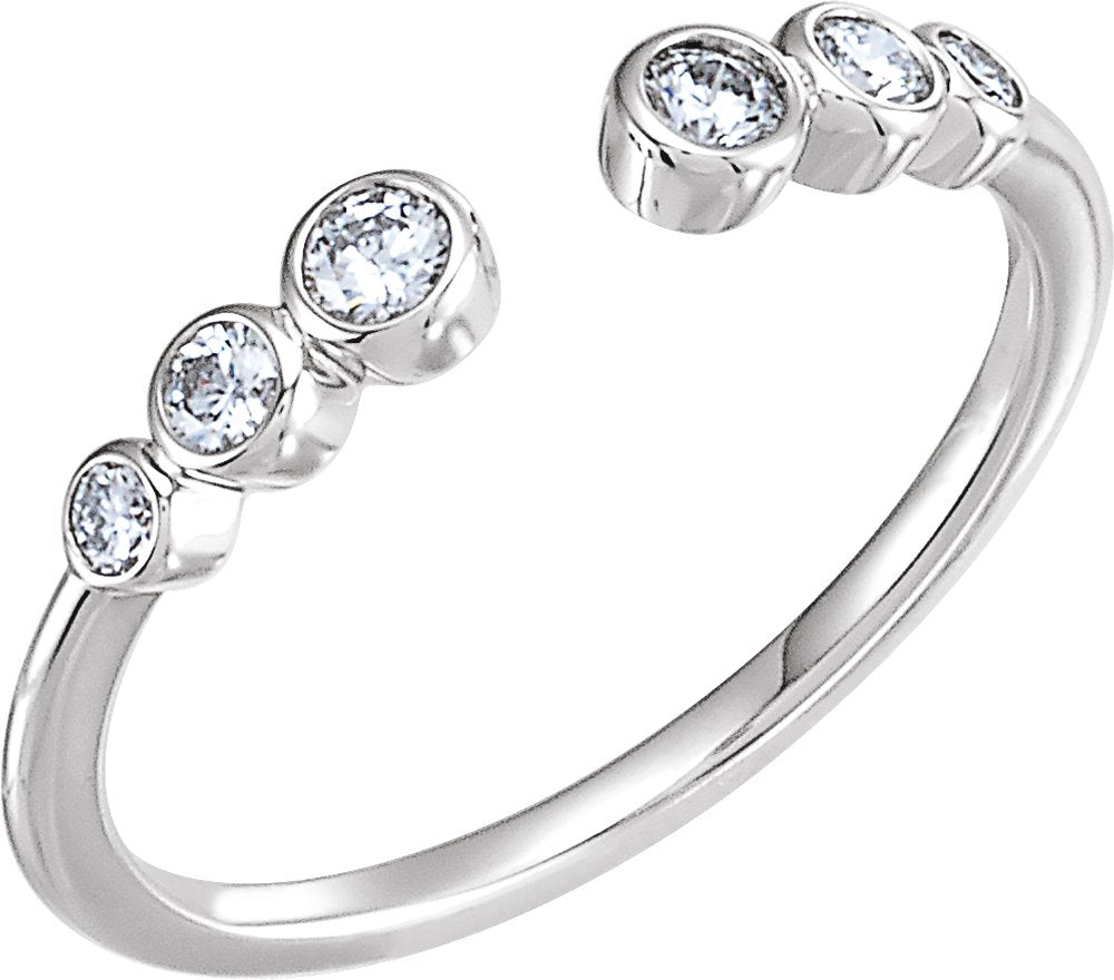 14K White Gold 1/4 CTW Natural Diamond Negative Space Ring
