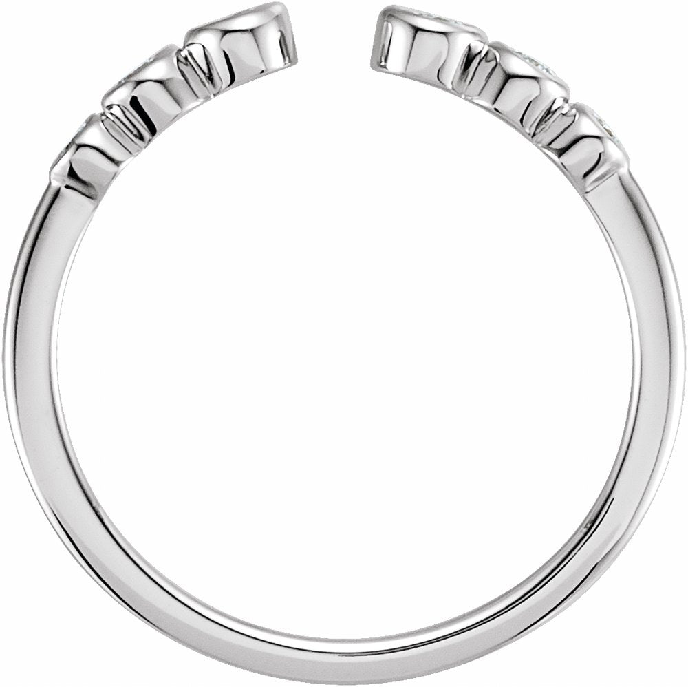 14K White Gold 1/4 CTW Natural Diamond Negative Space Ring