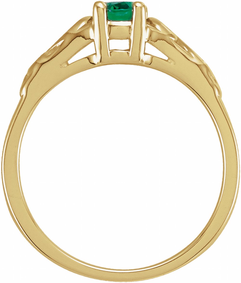 14K Yellow May Youth Imitation Birthstone Ring