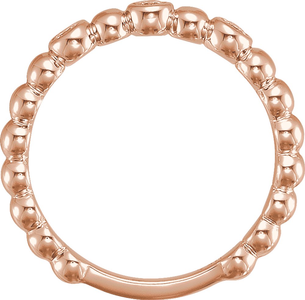 14K Rose 1/8 CTW Natural Diamond Beaded Ring