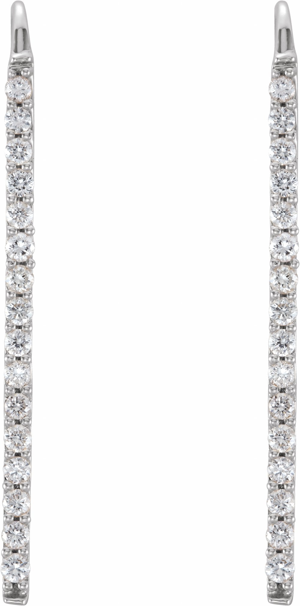 14K White Gold 1/3 CTW Natural Diamond Bar Earrings