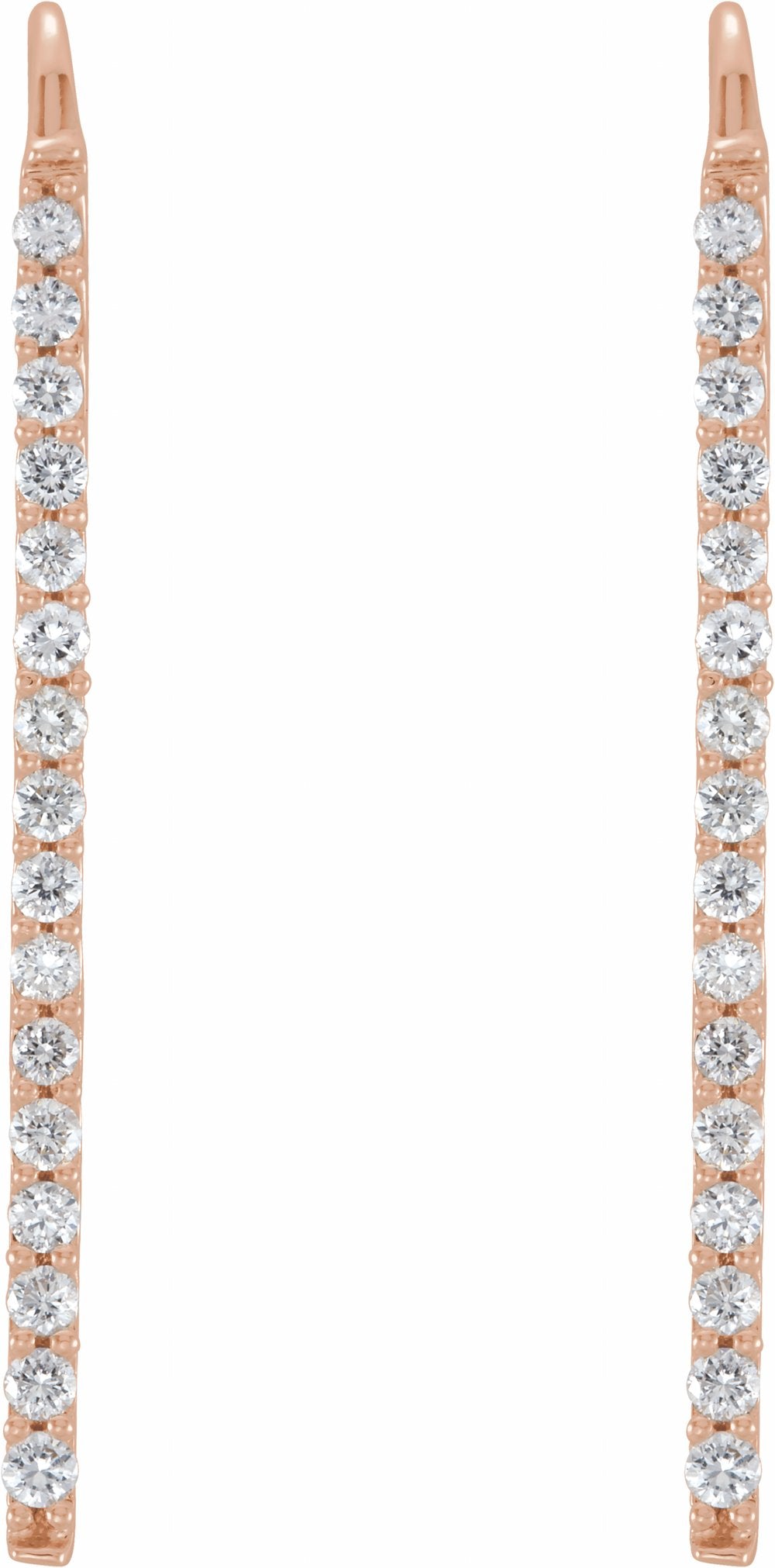14K Rose Gold 1/3 CTW Natural Diamond Bar Earrings