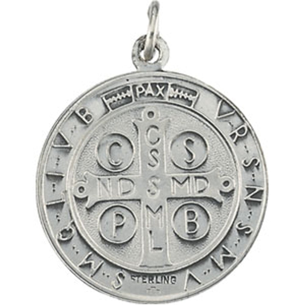 Sterling Silver 18.5 mm St. Benedict Medal