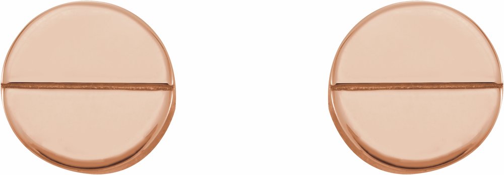 14K Rose 4.9 mm Geometric Friction Closure Earrings