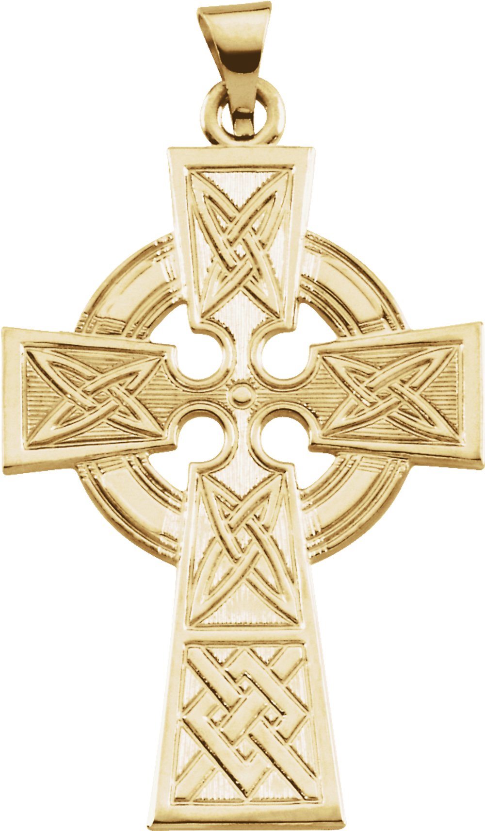 14K Yellow Celtic-Inspired Cross Pendant