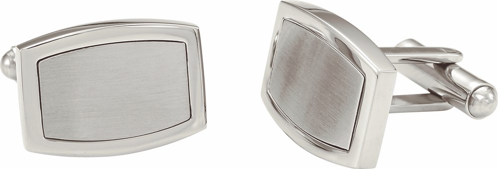 Stainless Steel Engravable Rectangle Cuff Links