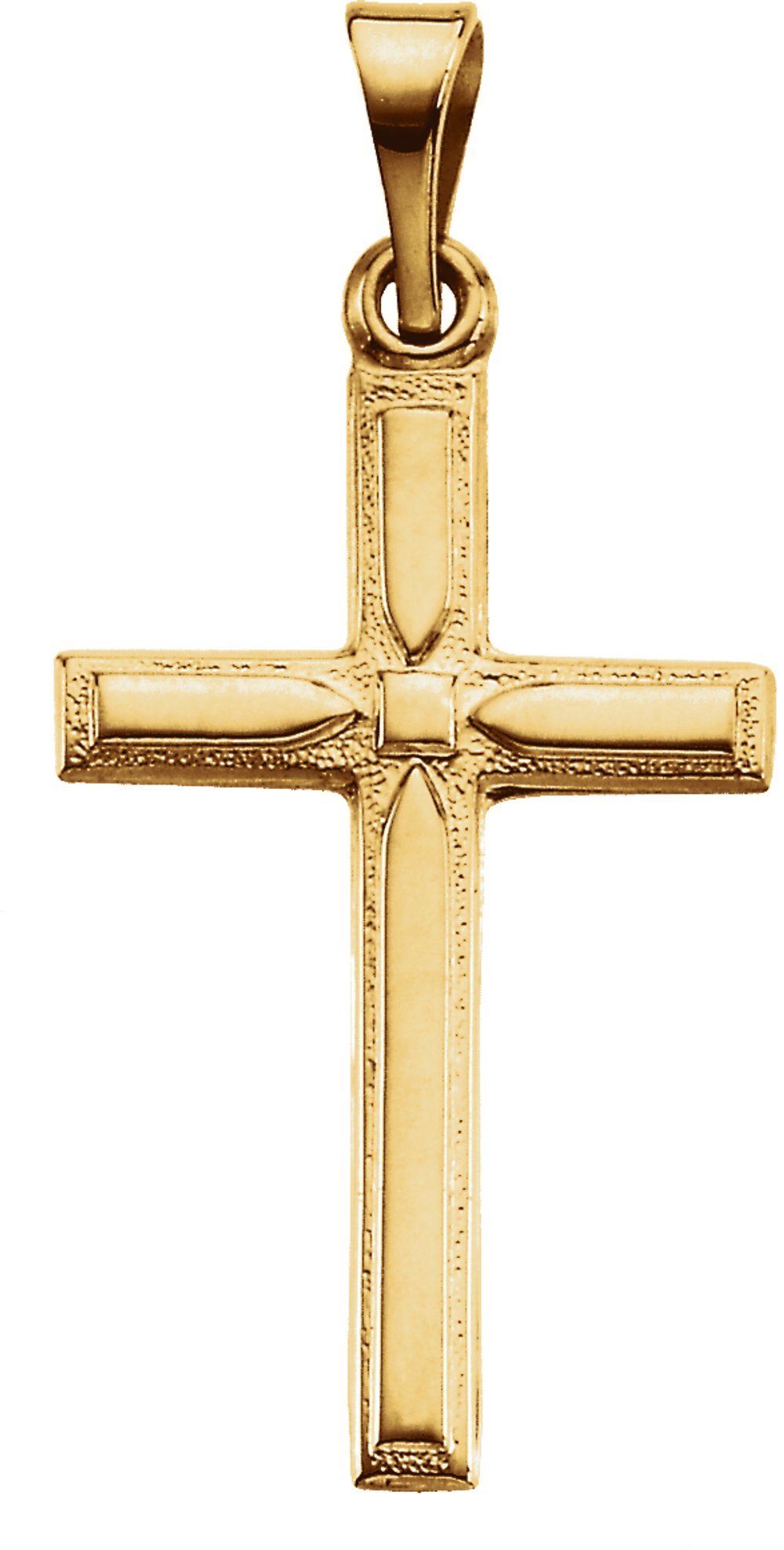 14K Yellow Gold 19x12.5 mm Cross Pendant