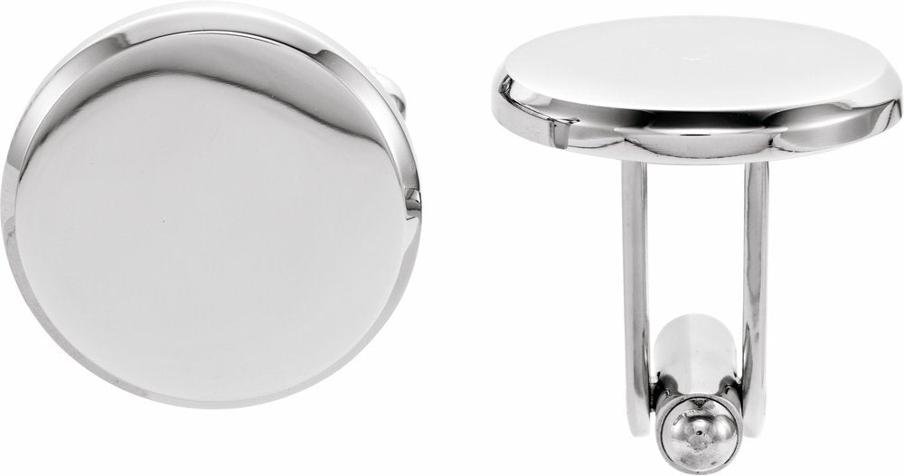 Stainless Steel 13 mm Engravable Cuff Links