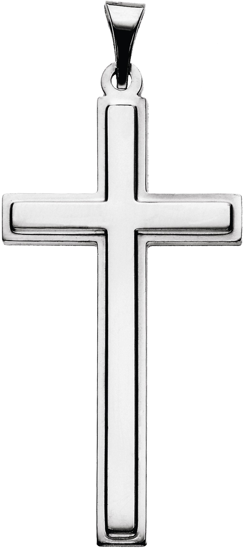 14K White Gold Cross Pendant
