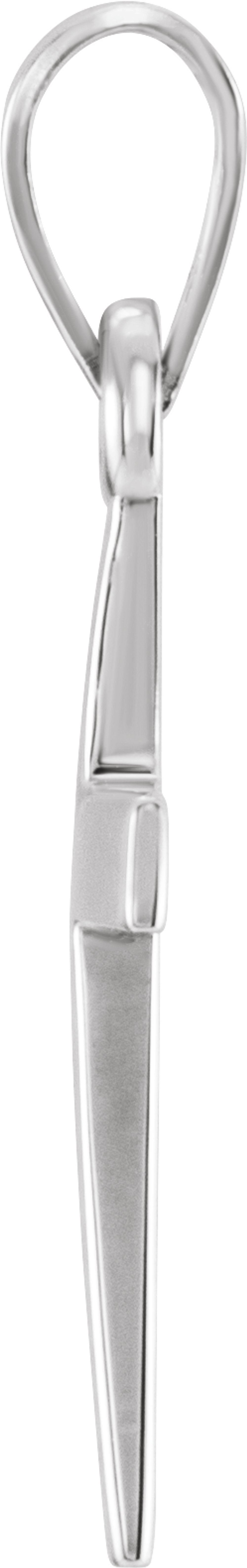 14K White Cross Pendant