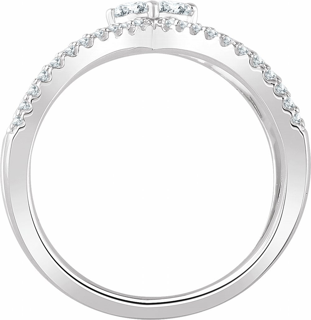14K White Gold 3/8 CTW Natural Diamond Negative Space Ring