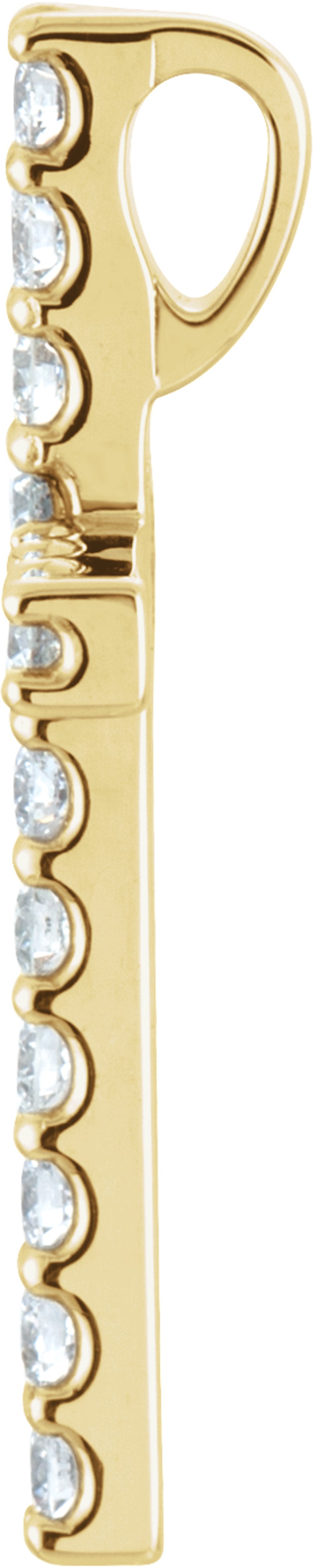 14K Yellow Gold 5/8 CTW Lab-Grown Diamond Petite Cross Pendant