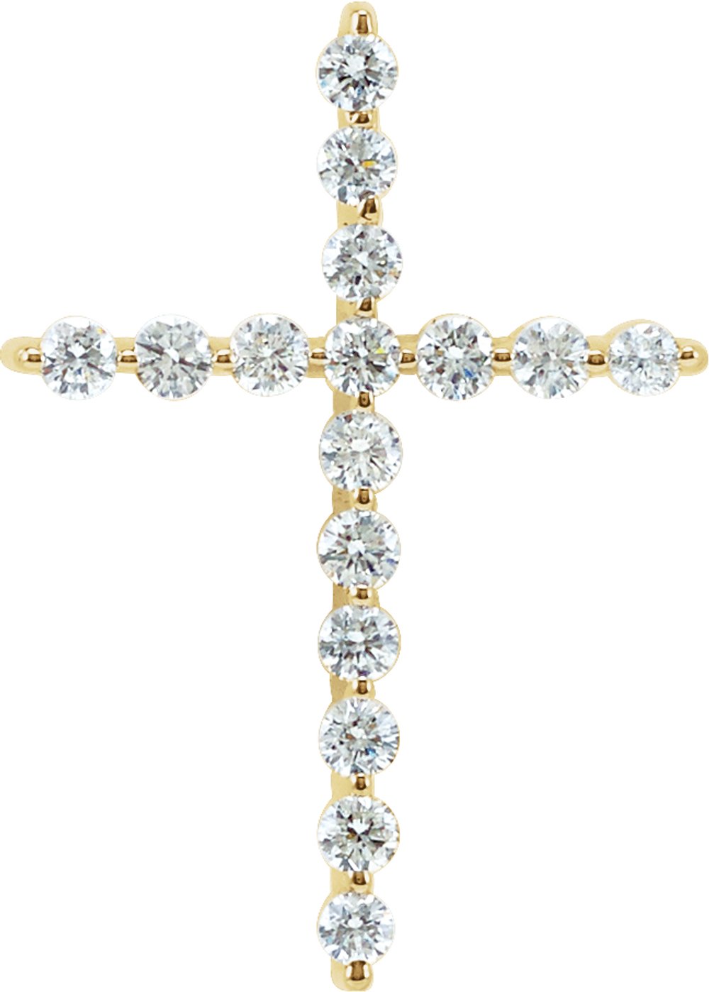14K Yellow Gold 1 1/4 CTW Lab-Grown Diamond Cross Pendant