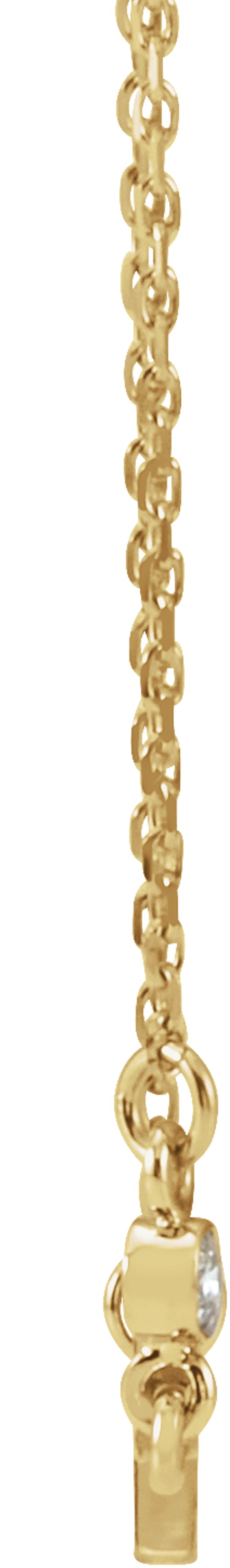 14K Yellow Gold .03 CTW Natural Diamond Sideways Cross 16-18" Necklace