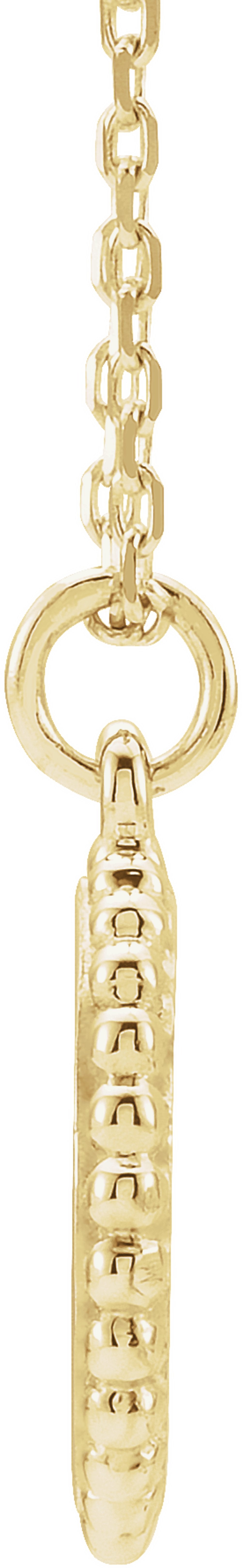 18K Yellow Gold Vermeil Engravable Beaded Disc 16-18" Necklace