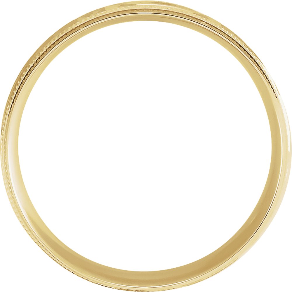 14K Yellow Gold 6 mm Milgrain Edge Geometric Faceted Comfort-Fit Flat Band Size 10