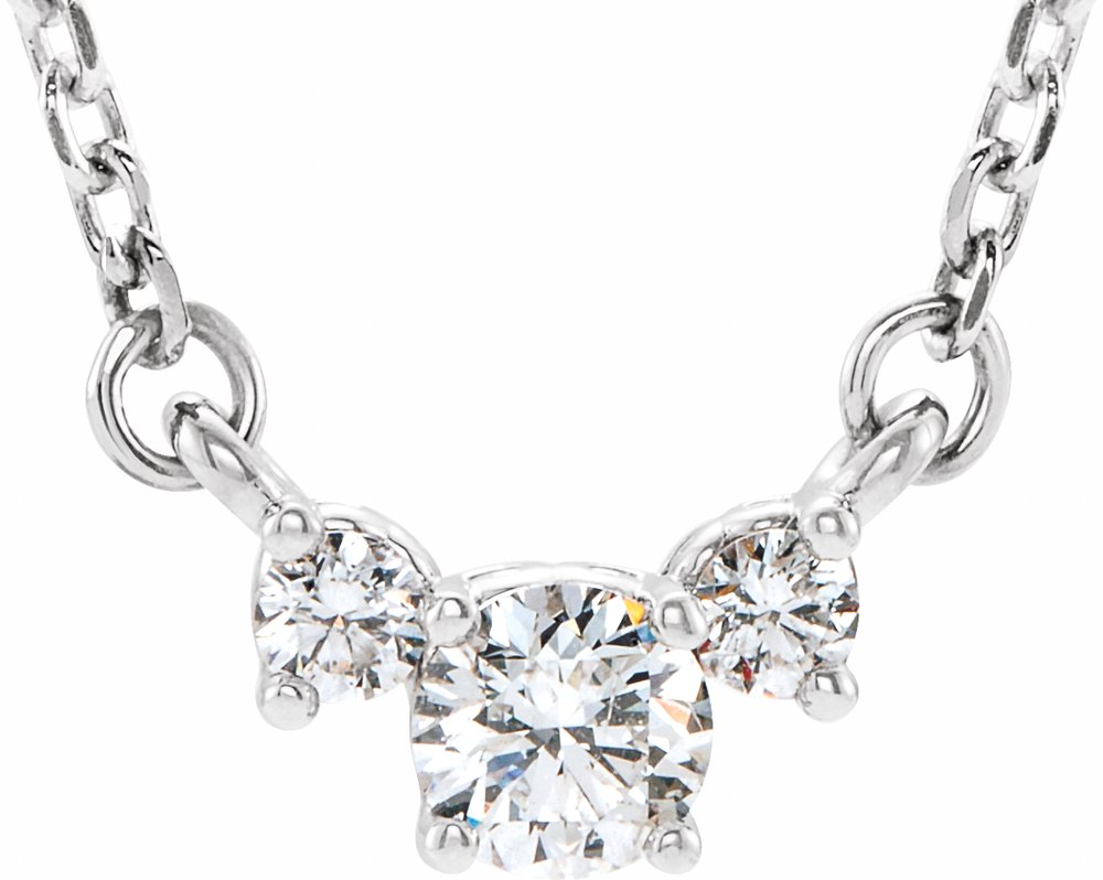 14K White Gold 1/3 CTW Natural Diamond 16-18" Necklace