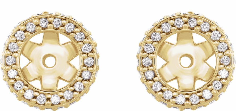 14K Yellow 1/4 CTW Natural Diamond Earring Jackets