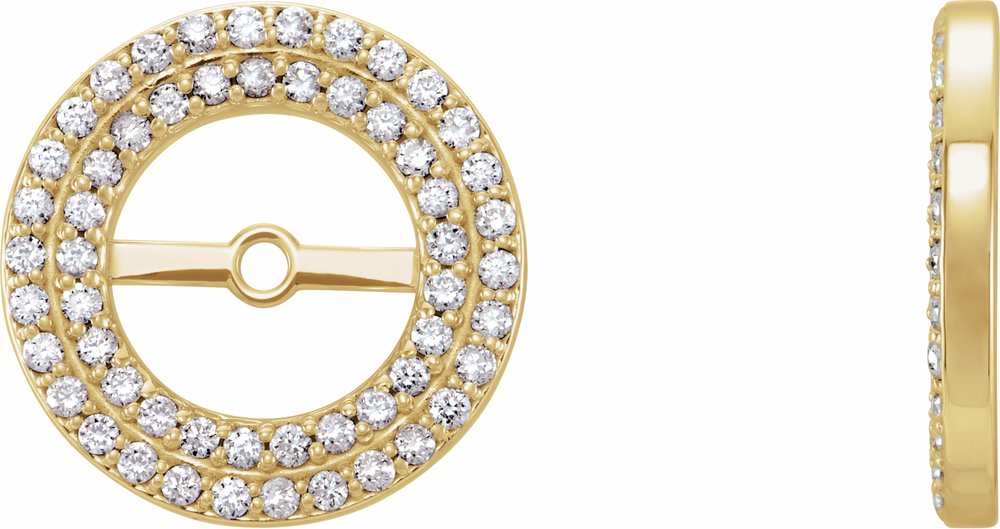 14K Yellow Gold 1/3 CTW Natural Diamond Earring Jackets