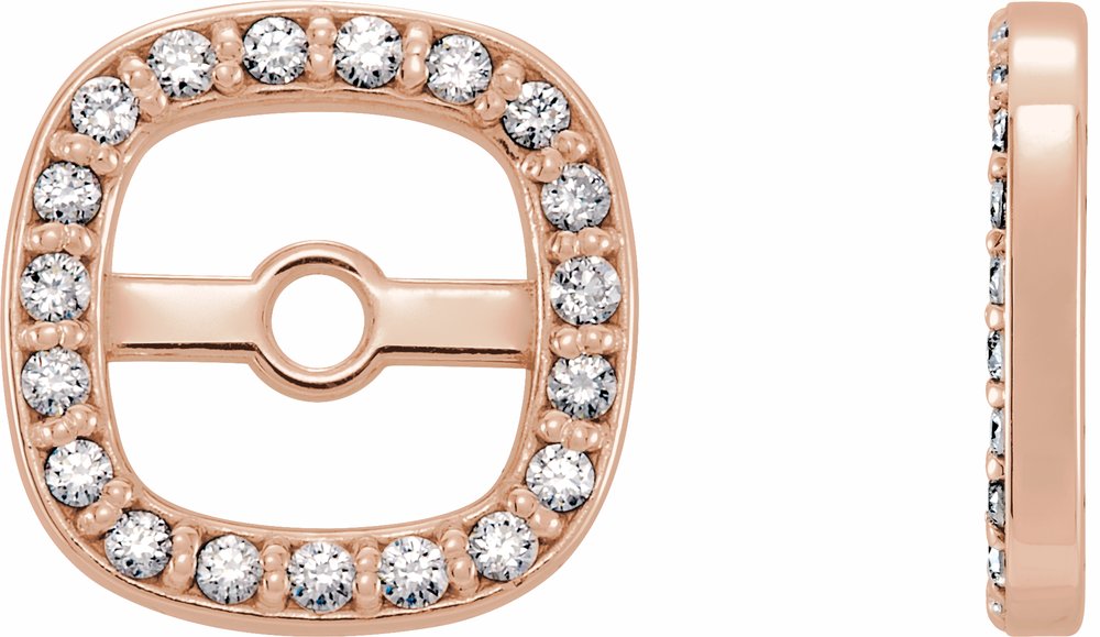 14K Rose Gold 1/10 CTW Natural Diamond Halo-Style Earring Jackets