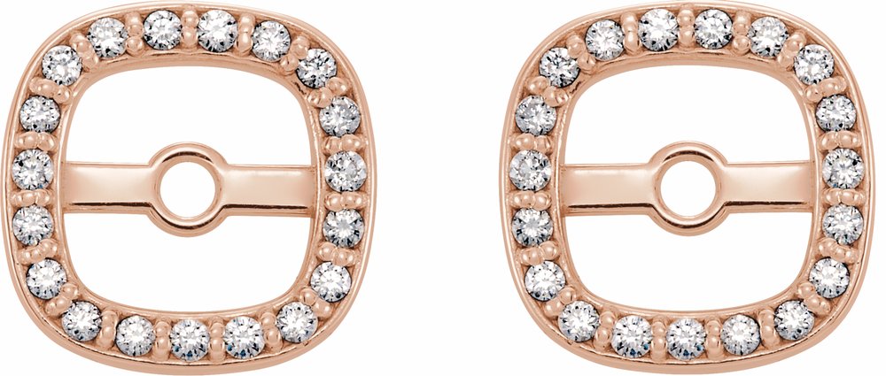 14K Rose Gold 1/10 CTW Natural Diamond Halo-Style Earring Jackets