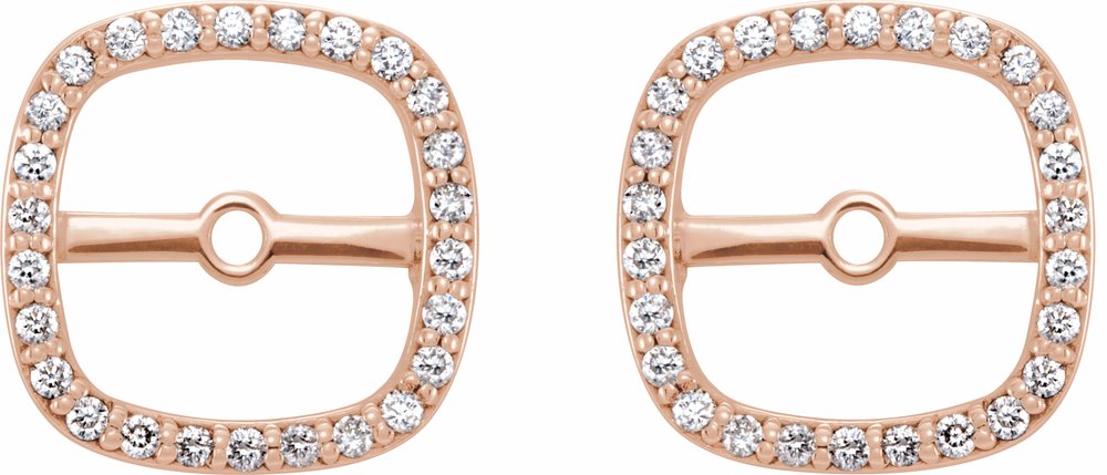 14K Rose .08 CTW Natural Diamond Halo-Style Earring Jackets