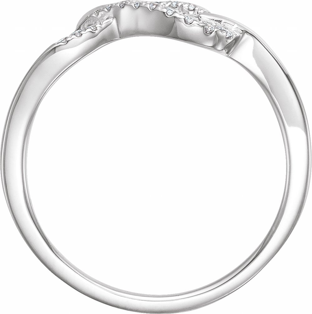 14K White Gold 1/10 CTW Natural Diamond Knot Ring
