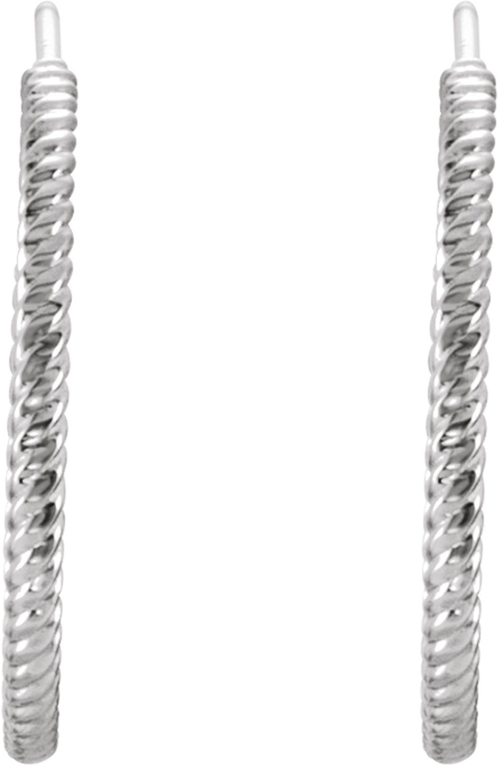 Sterling Silver Rope 21 mm Hoop Earrings