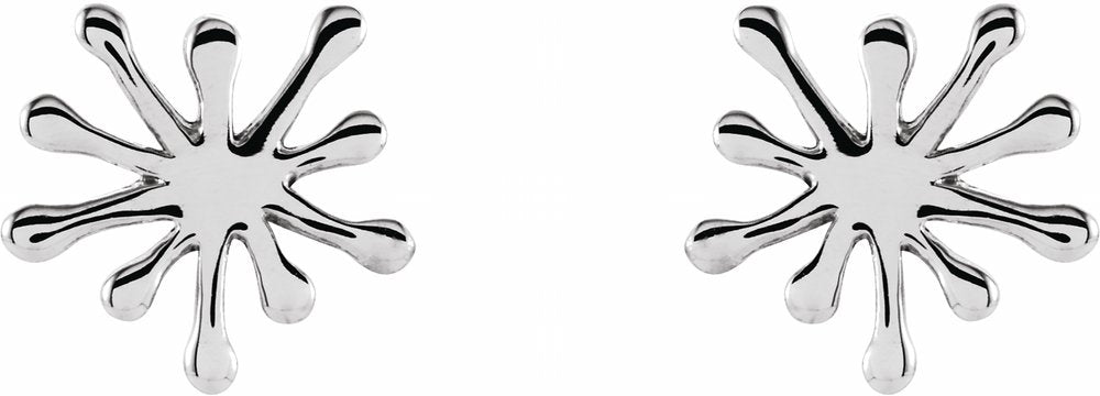 14K White Burst Stud Earrings